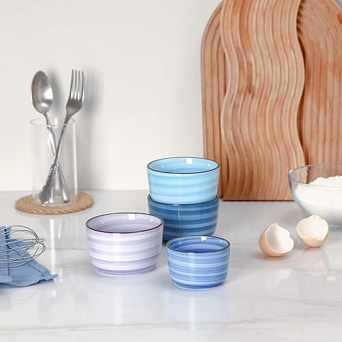 Miniatura 64 de Selamica Ramequines de cerámica de 4 onzas, Ramekins de crema Brulee aptos para horno, platos de natillas de soufflé para hornear, mini cuencos