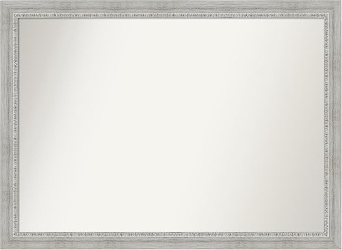 Amanti Art Espejo de baño blanco para sobre fregadero, 36 x 49 pulgadas, espejo de tocador rectangular de lavado blanco rústico, marco de madera