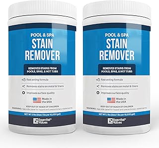 Essential Values Swimming Pool & Spa Stain Remover (2 LBS) - Compatible with Vinyl Liners, Fiberglass & Metals - Effective Formula Removes Rust & Tough Stains