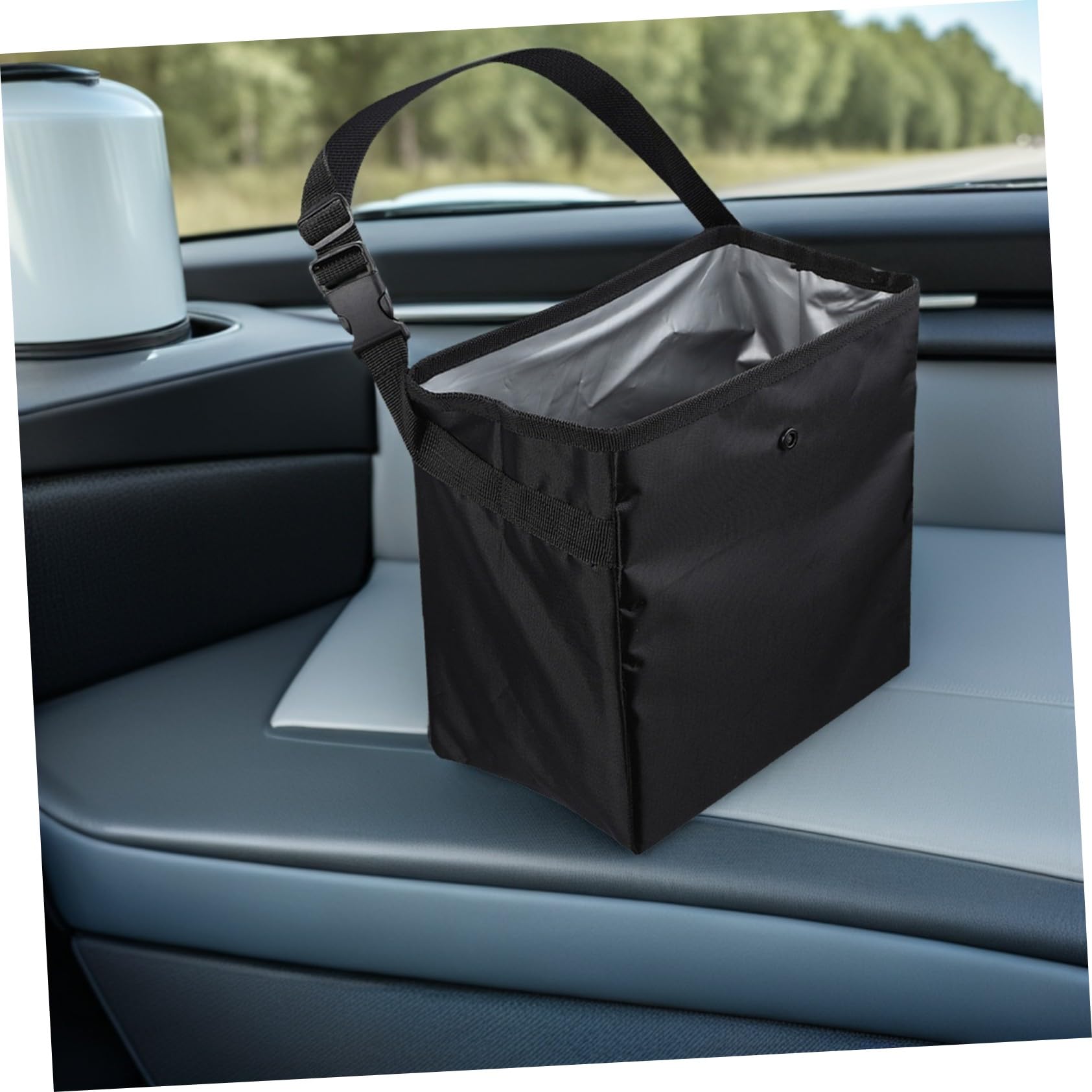 Anneome Auto Mülleimer 2 Stück-pack 8, 5 L aus Nylon und Pvc Schwarz | Tragbare Mehrzweck Boxen, für Werkzeug und Spielzeug, für Reisen, Camping und Zuhause