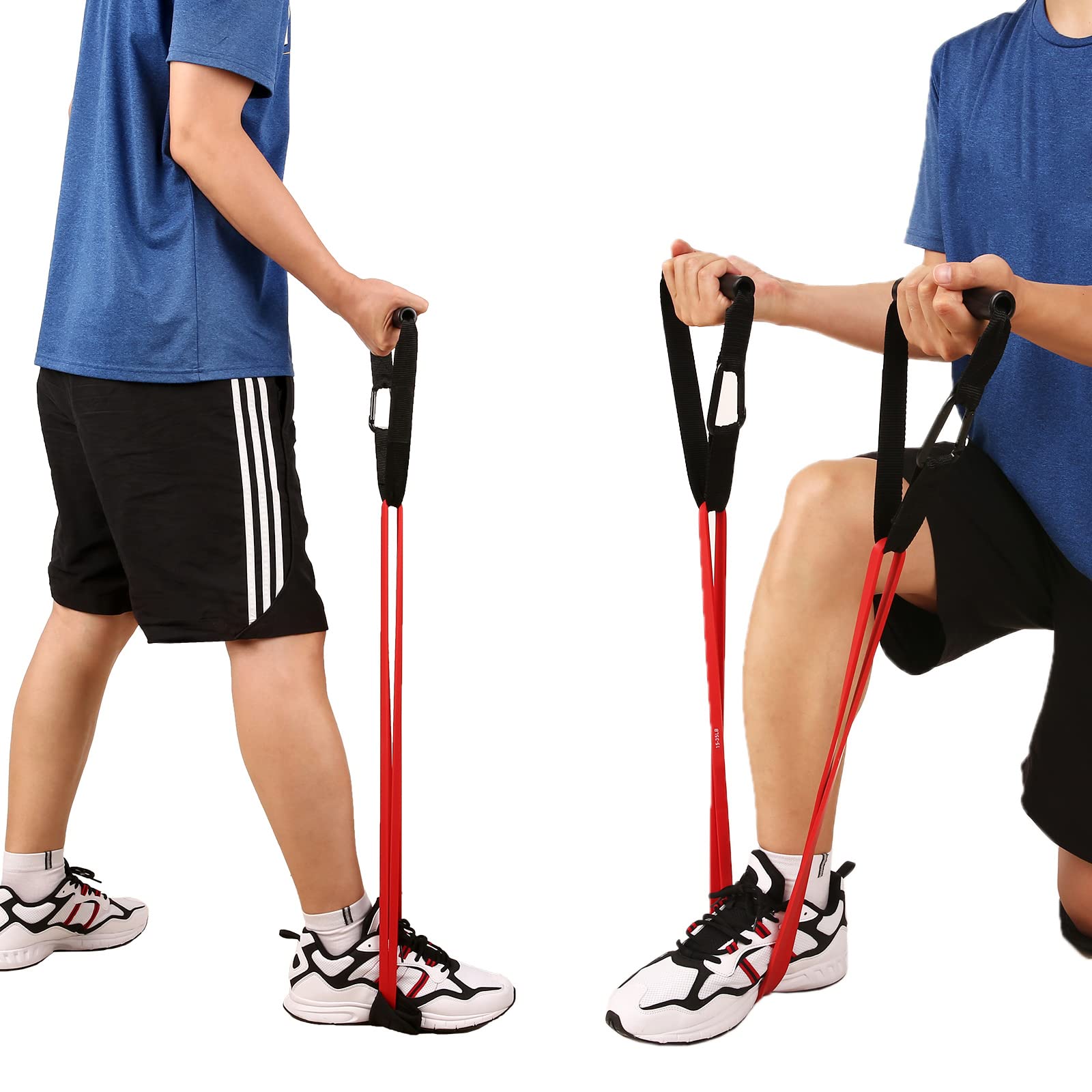5 Packungen Klimmzug-Bänder-Set, Widerstandsbänder, Powerlifting, Stretchbänder mit Türanker und Griffen