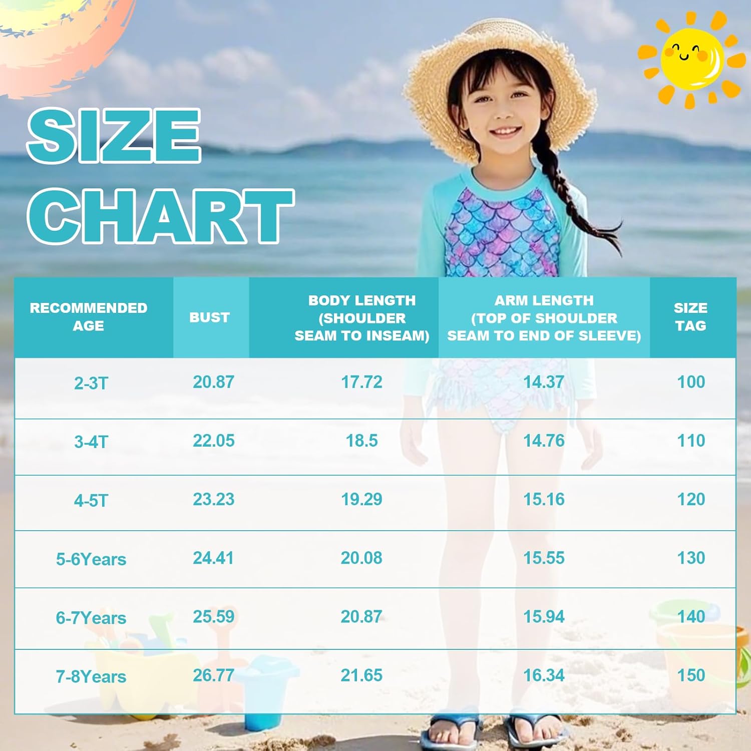 Girls One Piece Long Sleeve Swimsuit Rash Guard Zipper Bathing Suit UPF50+ Toddler Kids Beach Bikini Swimwear Suit - Image 6
