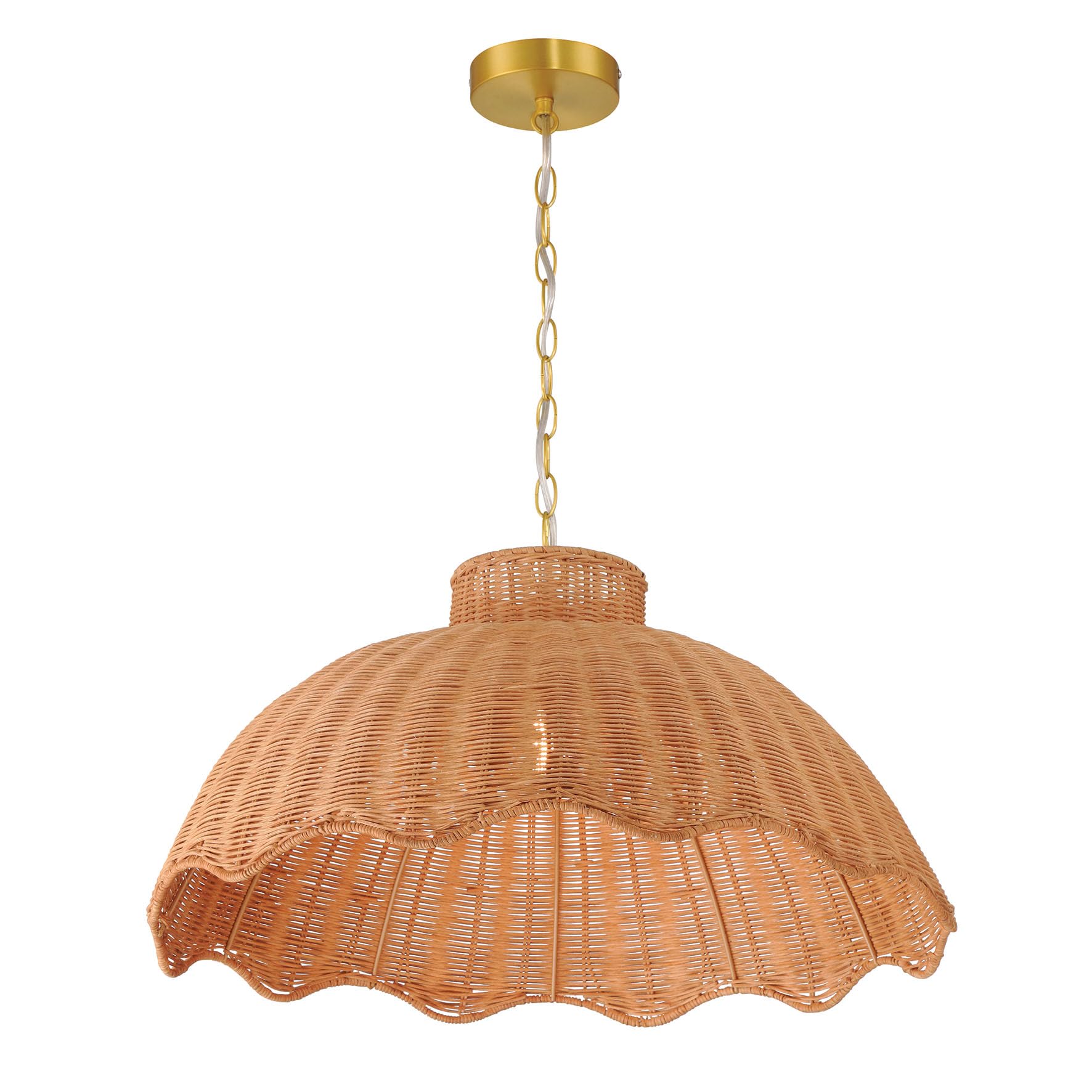 Amazon.com: Creative Co-Op 60-Watt Large Scalloped Rattan Pendant