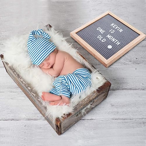 Miniatura 6 de Tablero de letras de fieltro de 10 x 10 pulgadas, tablero de letras intercambiables con letras precortadas blancas, tablero de mensajes de fieltro