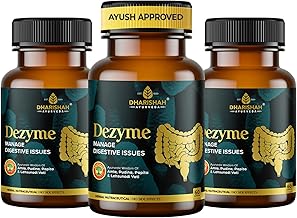 Dharishah Ayurveda Dezyme Capsules for Digestion & Acidity Relief – 180 Tablets | Ayurvedic Medicine for Gastric Problems, Indigestion, Heartburn, Gas & Bloating with Amla, Pudina & Papita