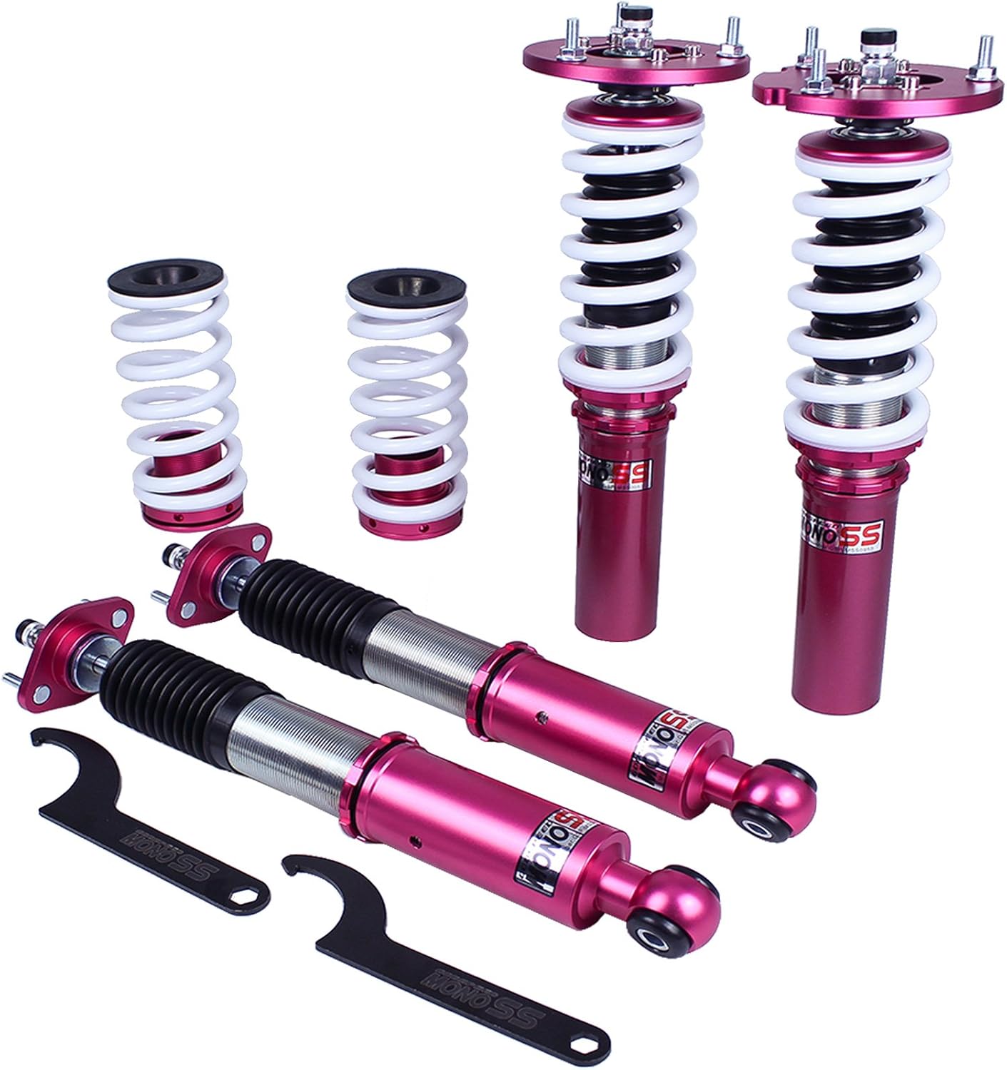 Godspeed MSS0950 MonoSS Coil-overs Suspensions Kit for #BMW 3-Series RWD (E30) 1984-93 (51MM FLM), 16 Levels Damping, Ride Height Adjustable