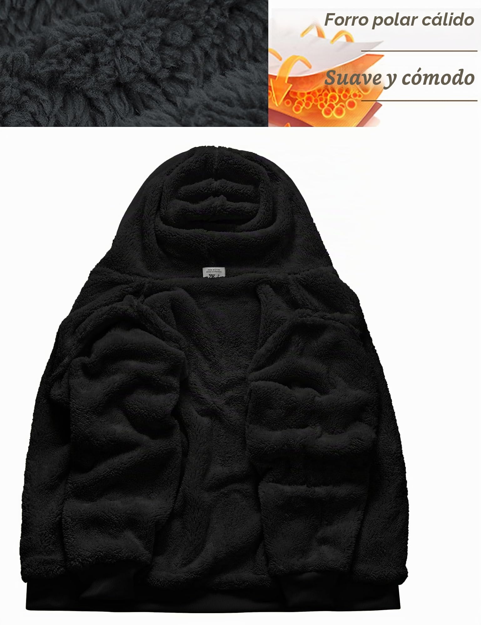 SwissWell Sudadera con Capucha para Hombre Invierno Chaqueta Polar Sudadera con Cremallera Chaquetas Deportivas Cálidas con Bolsillos para Senderismo Acampada.