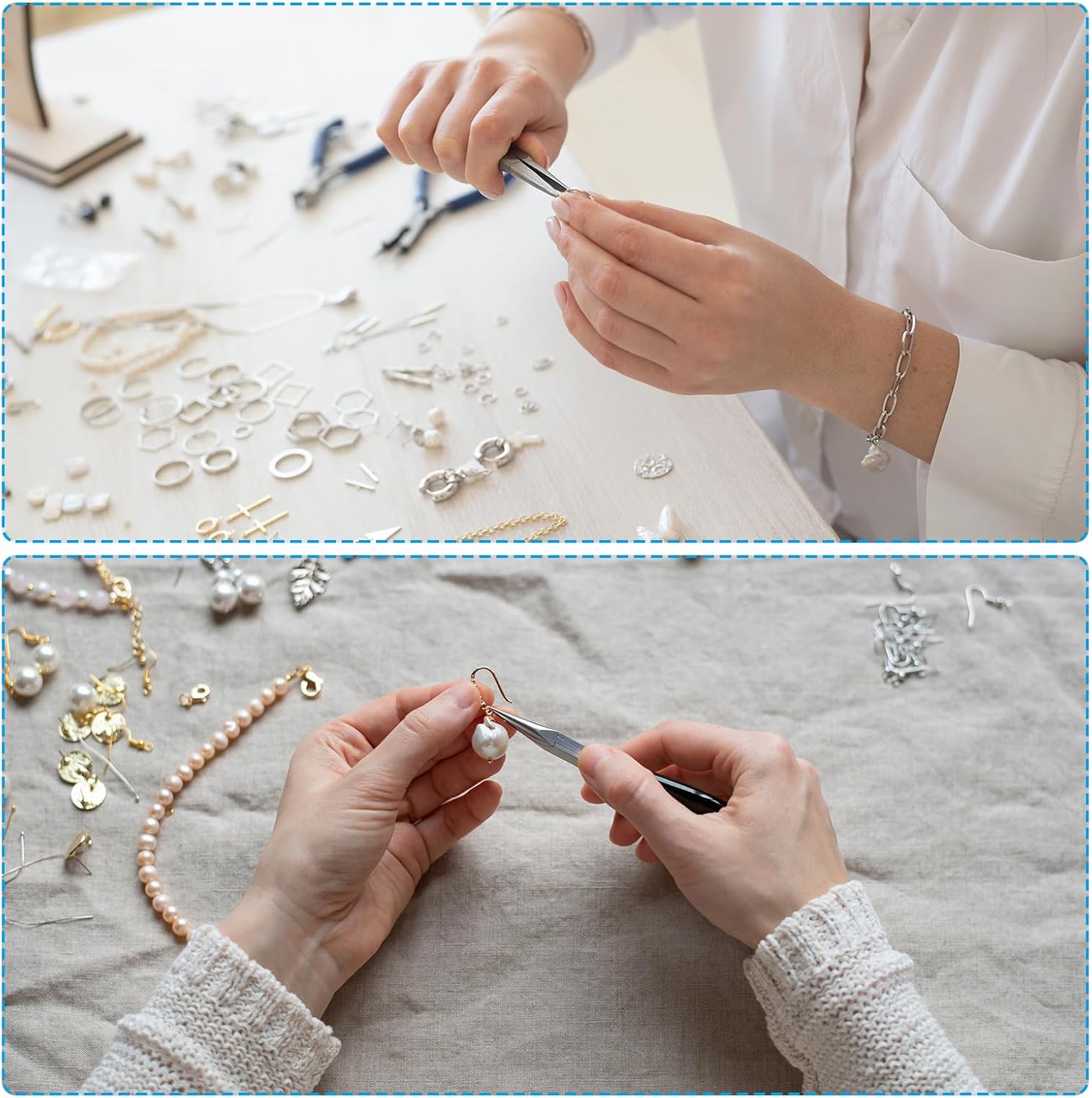 MECCANIXITY 600Pcs Head Pins Set, Flat Head Pins Plated Ball Head Pins Eye Pins for Jewelry Making for Craft Earring Bracelet Necklace Pendant Supplies 30mm 40mm Brass, Gray Black - Image 6