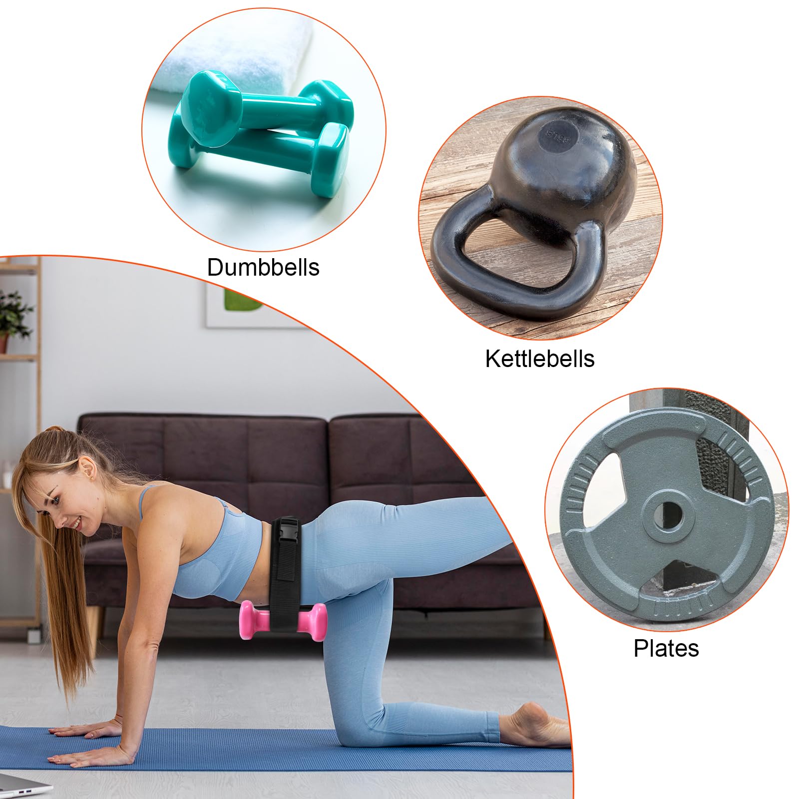 Ceinture De Hip Thrust CRAZYROPE – Pour Haltères, Kettlebells, Charges Jusqu'à 45,4kg – Boucle + Velcro, Taille 60-150cm