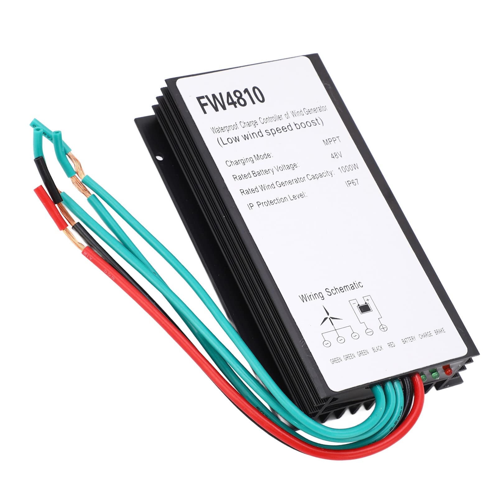 BuyWeek Controlador de Carga de Turbina Eólica Controlador de Generador, 1000W 48V MPPT IP67 Impermeable