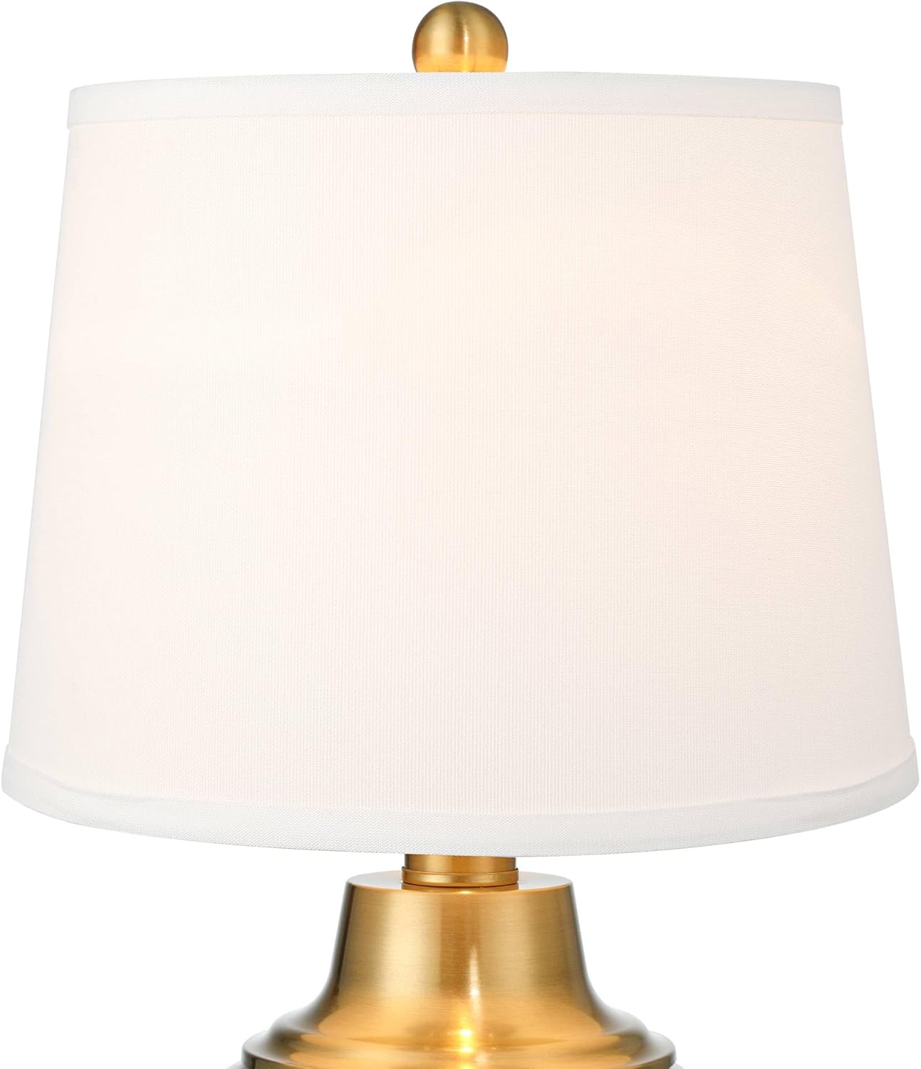 Becca 22" High Urn Small Modern Accent 3-Way Table Lamps Set of 2 Gold Brass Finish Metal Fabric White Shade Living Room Bedroom Bedside Nightstand House Office Home Reading Kitchen - 360 Lighting