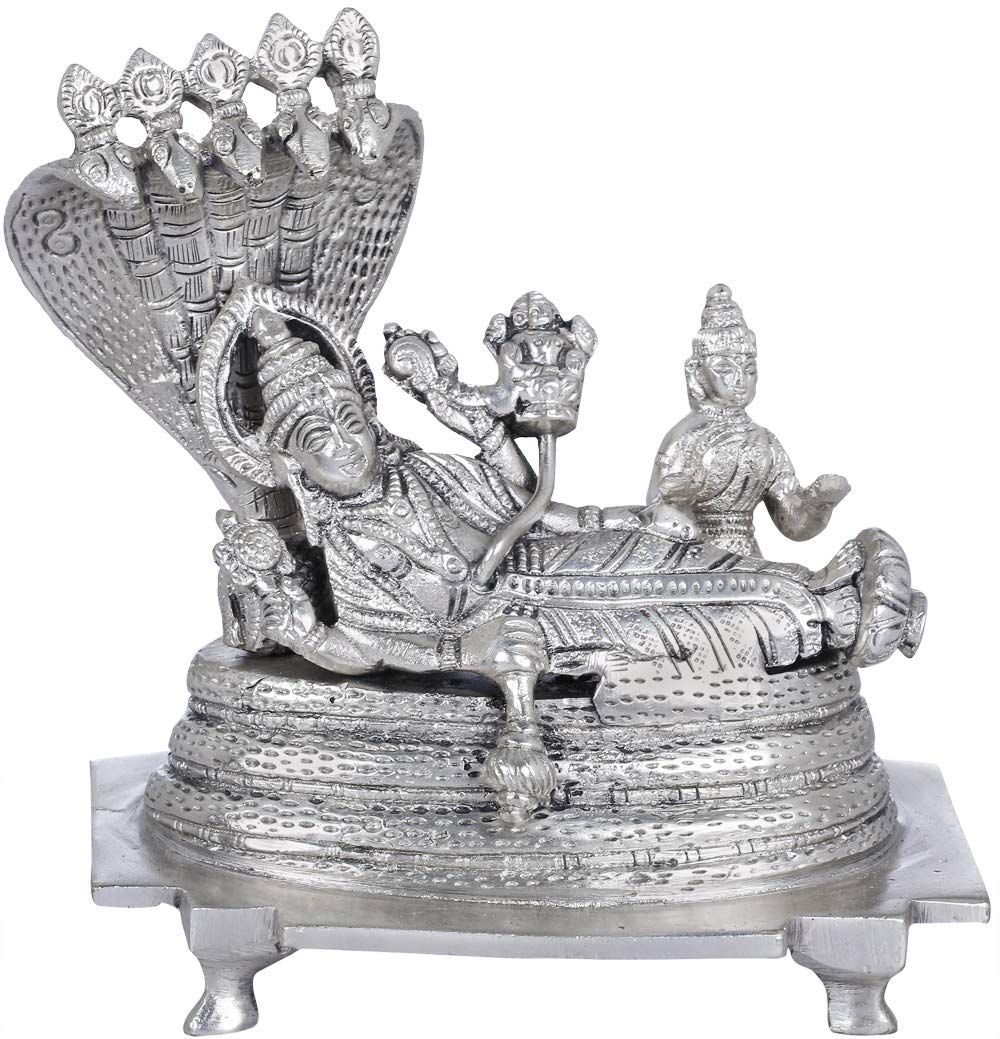 Statue Sheshasayi Vishnu en laiton art indien figurine dieu hindouisme pour salon