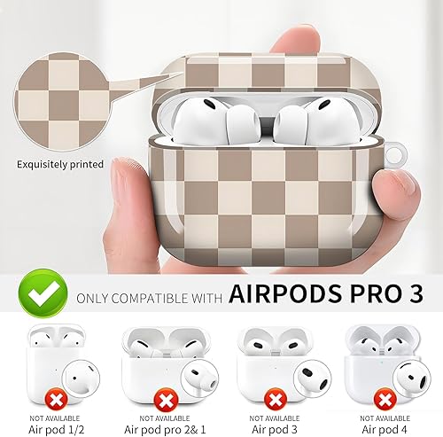 Miniatura 2 de Compatible con AirPod Pro 3 (2025), bonita funda para mujeres y hombres, protección completa, a prueba de golpes, con llavero, accesorios de funda