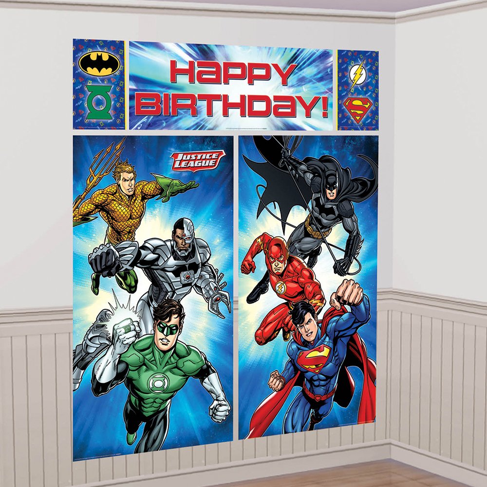 All-terrain Tires Justice League Birthday Banner - 5.57ft Superhero Party  Decor With Batman, Superman & Flash Superhero Banners