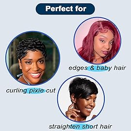 ORYNNE 3/10\'\' Small Pencil Flat Iron for Short Hair, Pixie Cut, Edges. 5s Ultra Fast Heat Up, 270-450 Adjustable Temperatures, Tourmaline Ceramic & Ionic Technology, Dual Voltage for Travel, Blue