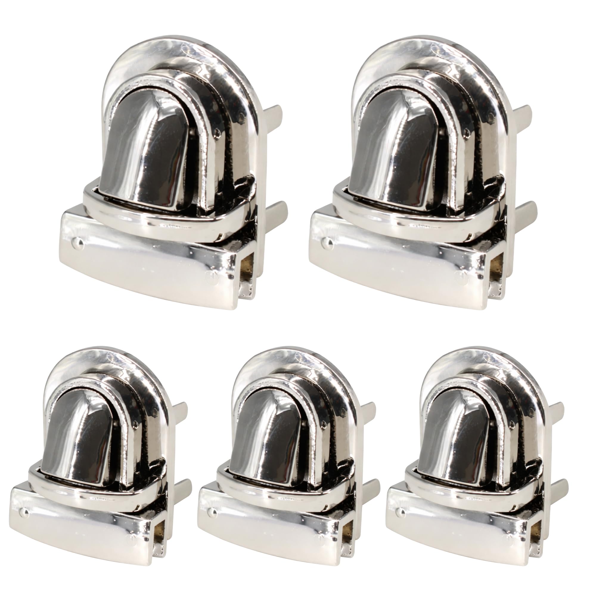 Trimming Shop Catch Tuck Lock Clasp Purse Closer, Silver, 35x31mm, 5pcs