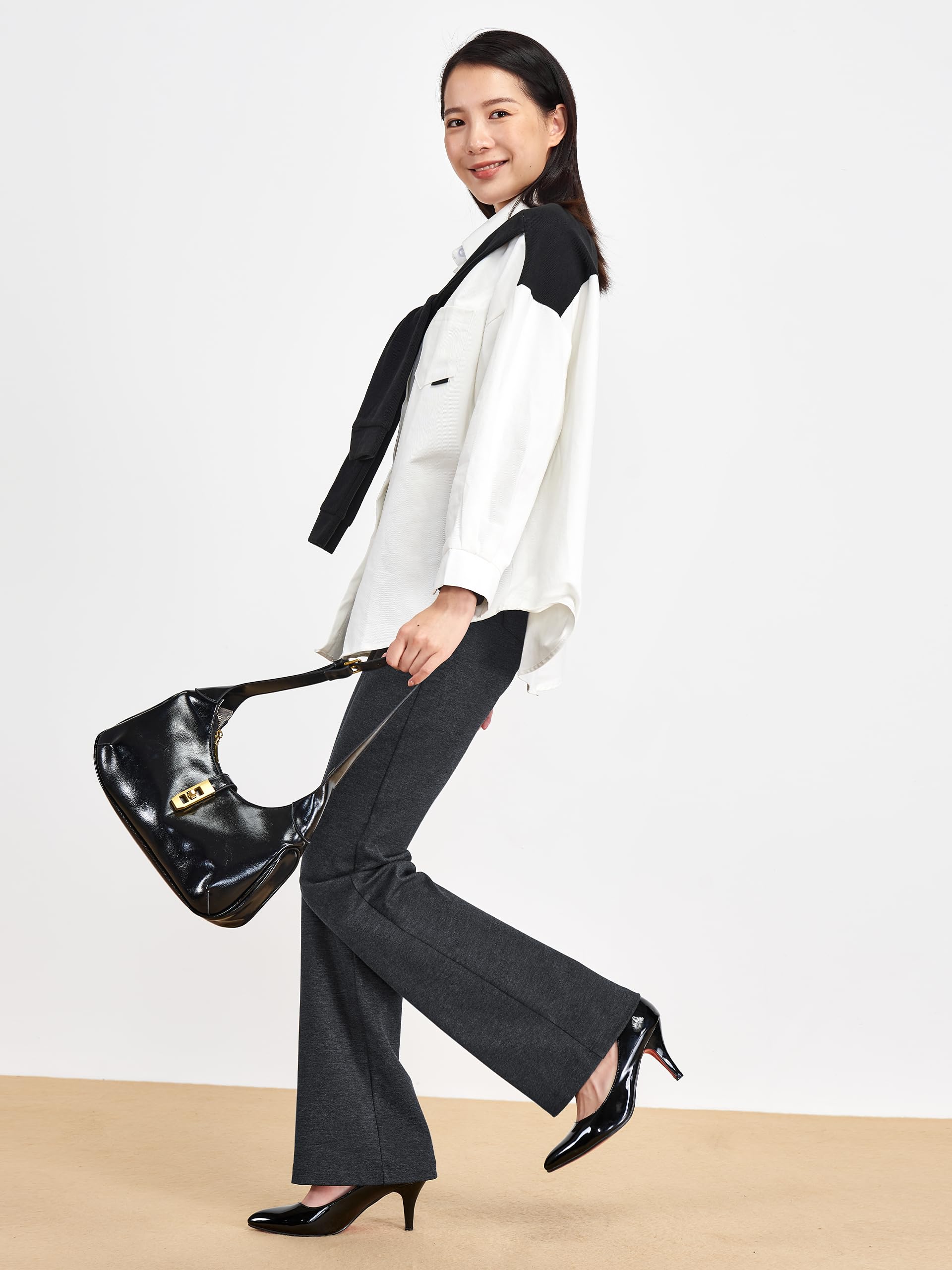 Tapata Femme 71cm/76cm/81cm/86cm Extensible Pantalon Bootcut avec Poches, Tall/Régulière/Petite pour Le Bureau Affaires Décontracté