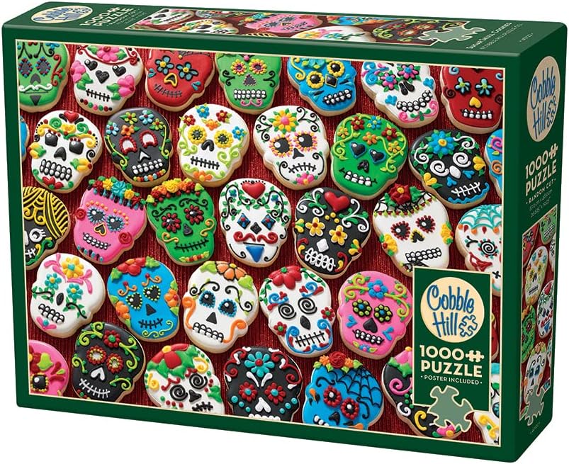 Miniatura 4 de Cobble Hill - Rompecabezas de 1000 piezas, galletas de calavera de azúcar, póster de muestra incluido