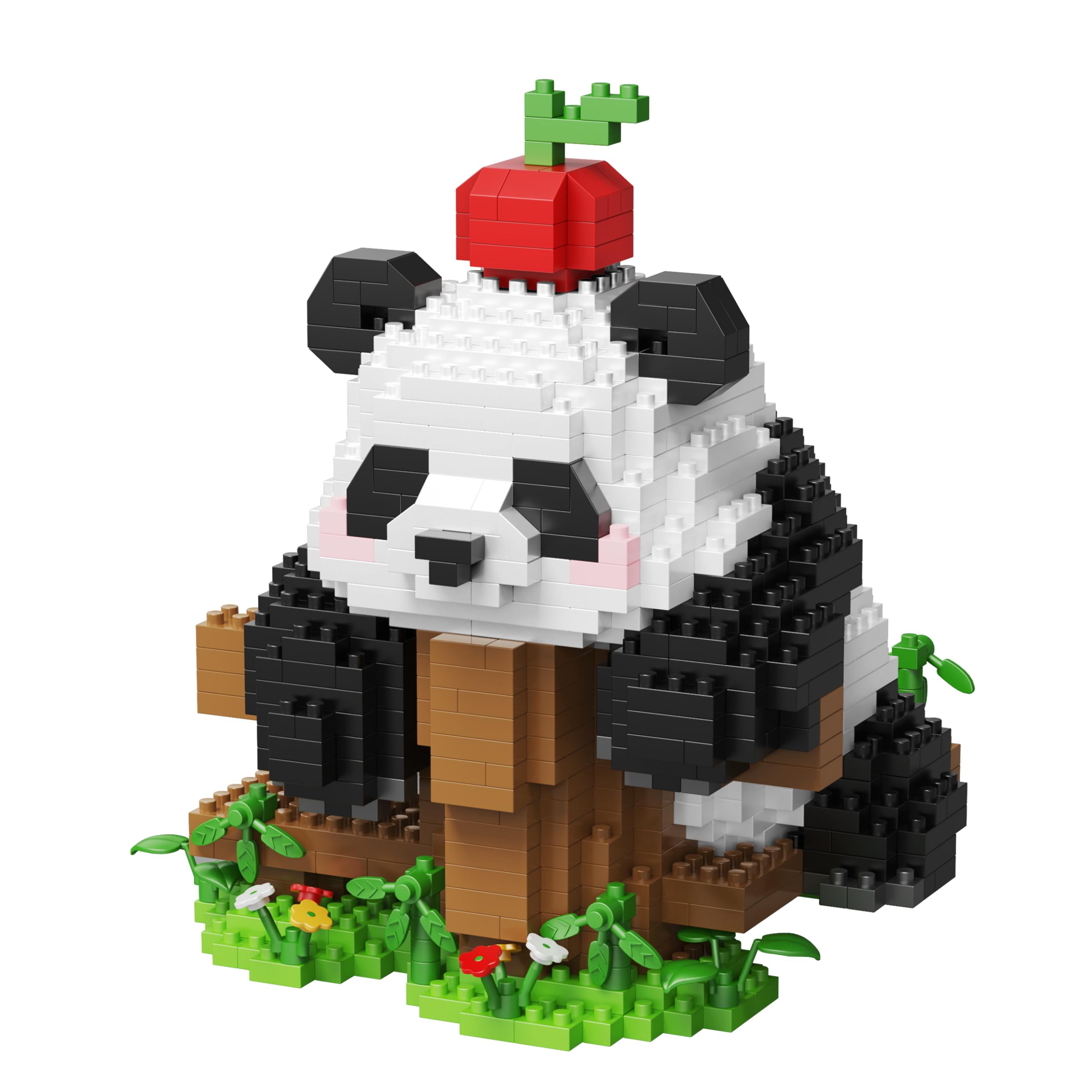 LULUFUN パンダ マイクロブロック 動物 おもちゃ ミニブロック 組み立てセット DIY 模型 男性 女性 ギフト 誕生日 クリスマス プレゼント かわいい (パンダ-F)