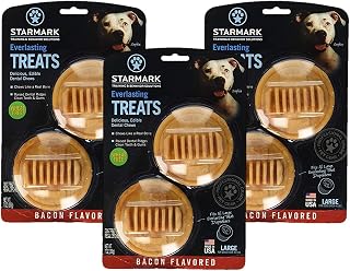 (3 Pack Star Mark Everlasting Bacon Dog Dental Chews, Large