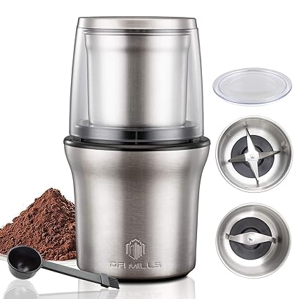 DR MILLS Stainless Steel Dm-7412M Electric Dried Spice And Coffee Grinder, Grinder And Chopper,Detachable Cup, Diswash Free, Blade & Cup Made With Sus304 Stianlees Steel