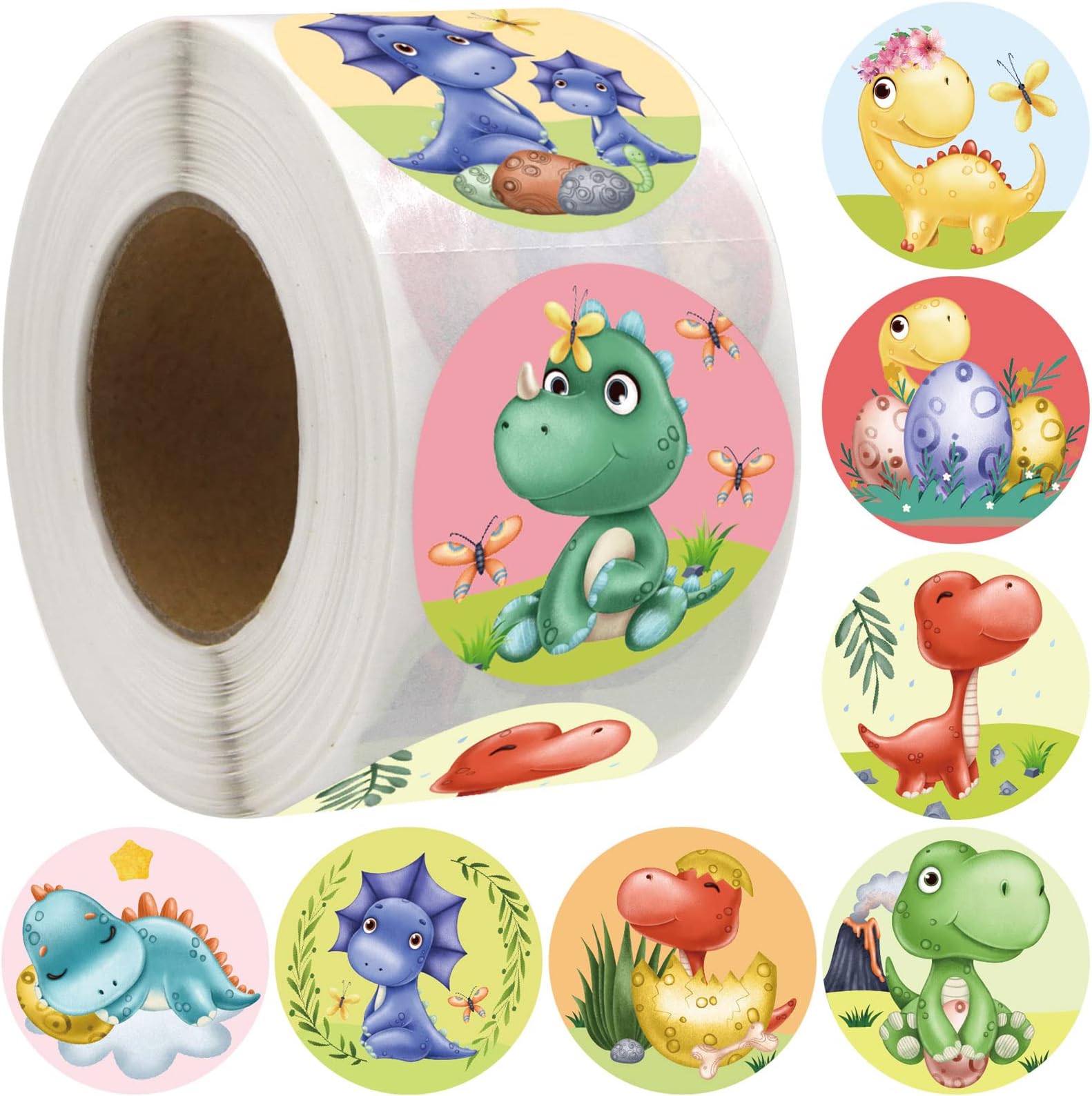 WorldBazaar Baby Dinosaur Stickers for Kids 500PCS Baby Shower Dinosaur Stickers Classroom Reward Scrapbook Notebook Decoration Birthday Party Supplies