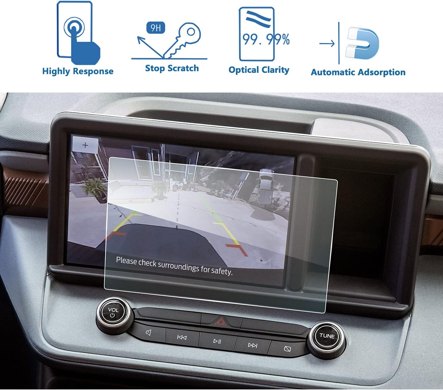 LFOTPP Glass Screen Protector for 2022+ Ford Maverick Tempered Glass Navigation 9H Hardness Car Infotainment Stereo Display Center Touchscreen Protective Film (2022 Ford Maverick 8in 1HD)