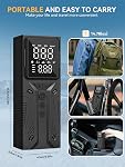 Gonfleur de pneus Portable Air Compresseur à grande vitesse 150PSI Sans fil Air Pompe pour pneus de voiture avec batterie puissante, arrêt automatique - Pompe à pneus portable pour voiture, vélo, moto et ballons