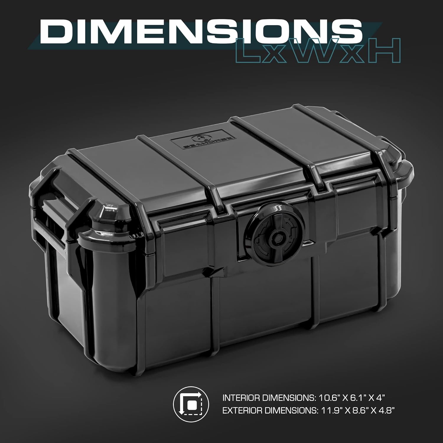 Seahorse 58 Portable Waterproof Dry Box OEM Protective Case - Travel Safe/Mil Spec / IP67 Waterproof/USA Made - for Cameras, Ammunition, Rifle Ammo, Pistols, Smell Proof Box (Clear) (SE58CL)