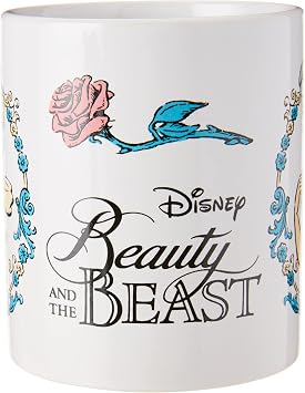 Pyramid International Beauty and The Beast Gift Set with Mug, Coaster and Keyring in Presentation Gift Box (Beauty and The Beast Design) 11oz Ceramic Mug - Official Merchandise