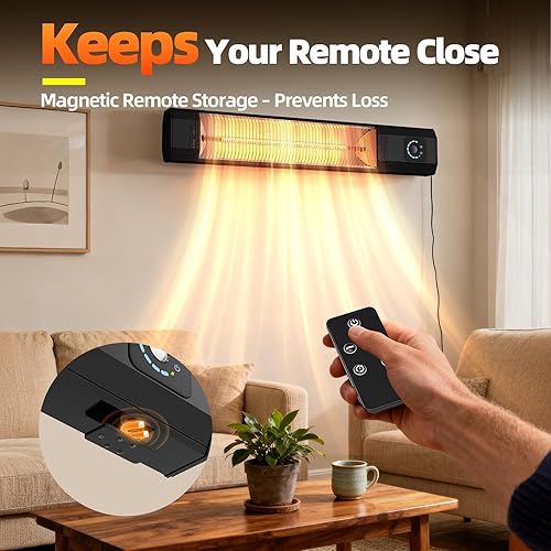 Miniatura 7 de Calentador infrarrojo para exteriores de calentamiento rápido 2S, 9 niveles de calefacción, calentador eléctrico de patio con sensor de movimiento,