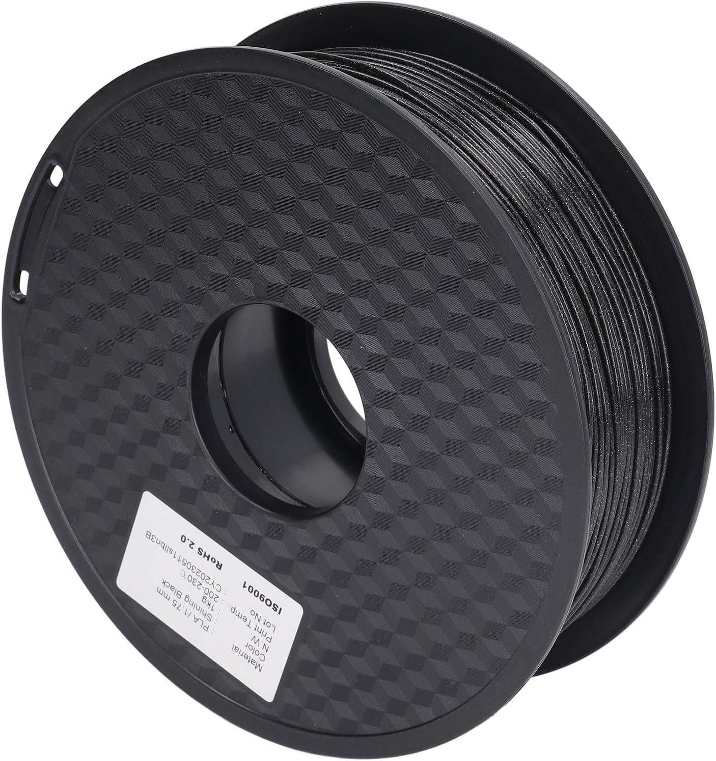 175mm. Soft Shining Black PLA 3D Printer Filament, Neatly Wound 3D Printing Consumable, Diameter for Printing, Wide Compatibility for DIY Crafting Modeling,