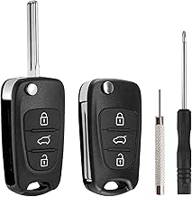 2 Pack 3 Buttons Car Key Fob Case Replacement for Hyundai i10 i20 i30 ix20 ix35 and for Kia Ceed Soul Sportage Venga Remote Car Key Cover Case Folding Car Key Shell