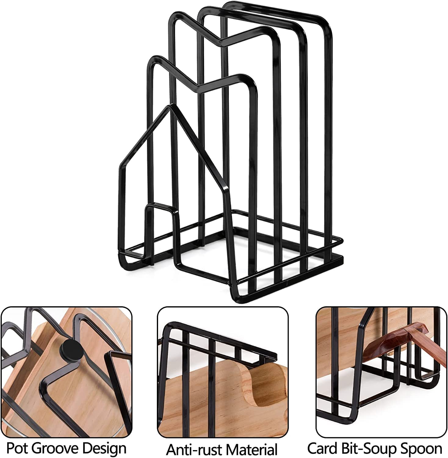 Pan And Pot Lid Organizer Rack Holder Multifunctional Kitchen Cookware Chopping Board Organizer Space Saving Storage Rack Kitchen Utensils Tool (Deluxe, Tiered Shelf, Medium), Countertop offers donot miss 5 Pan And Pot Lid Organizer Rack Holder Multifunctional Kitchen Cookware Chopping Board Organizer Space Saving Storage Rack Kitchen Utensils Tool (Deluxe, Tiered Shelf, Medium), Countertop offers donot miss