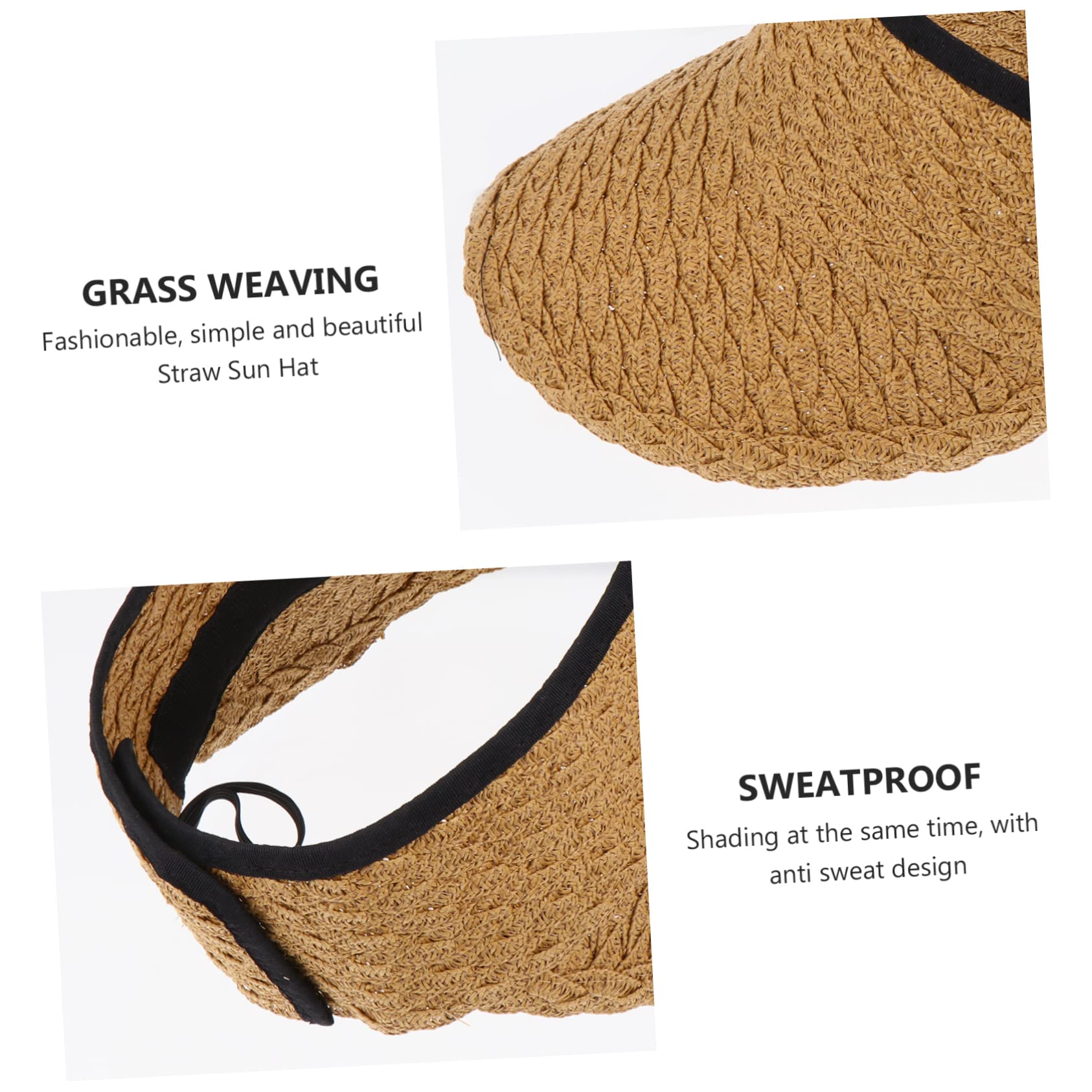 FRCOLOR Cilindro Vuoto Cappello Da Sole Cappello Di Protezione Solare Superiore Uomini Visiera Bloccare Bordo Di Grandi Dimensioni Ombrellone Protezione Uv Khaki Cannuccia