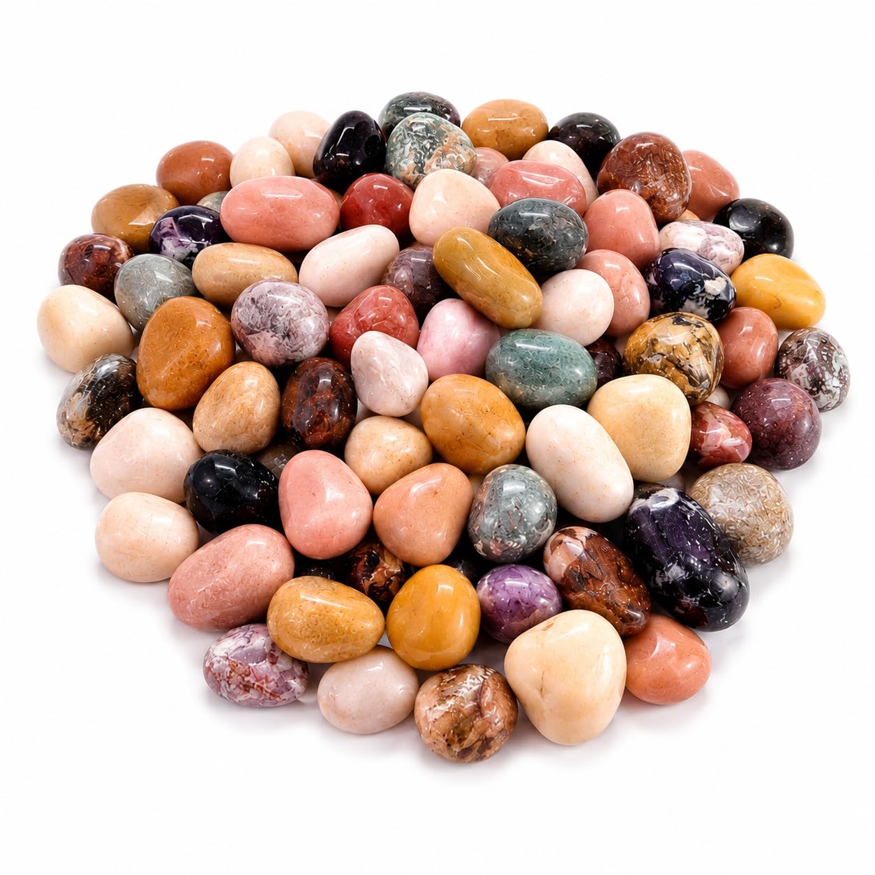 Decorative River Pebbles Stones | Natural Polished Mixed Color Rocks for Aquarium, Plant Pots, Fish Tank, Vase Decoration, Garden & Terrarium (1 KG)-image-6