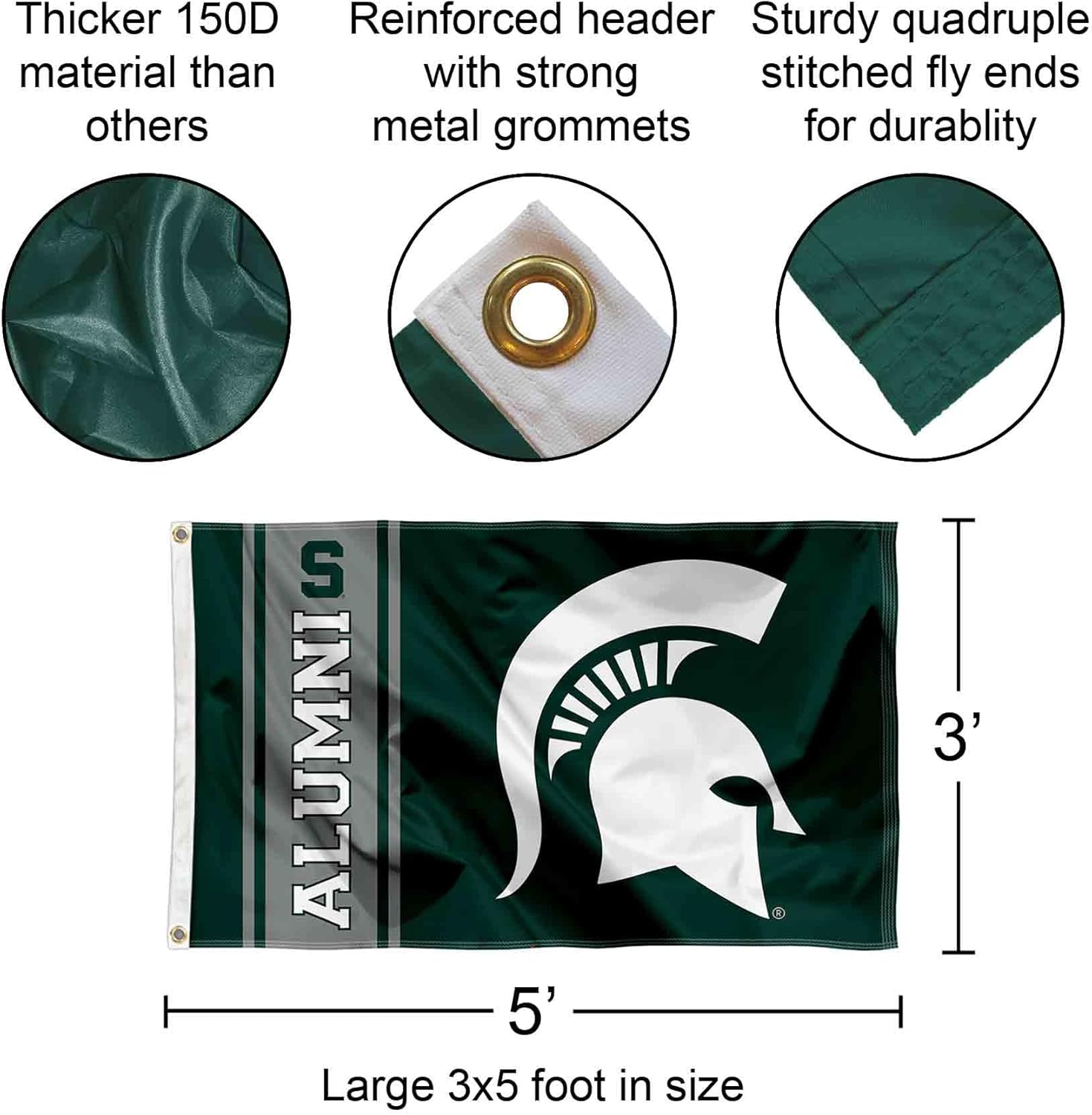 Michigan State University Spartans Alumni Large Grommet Banner Flag