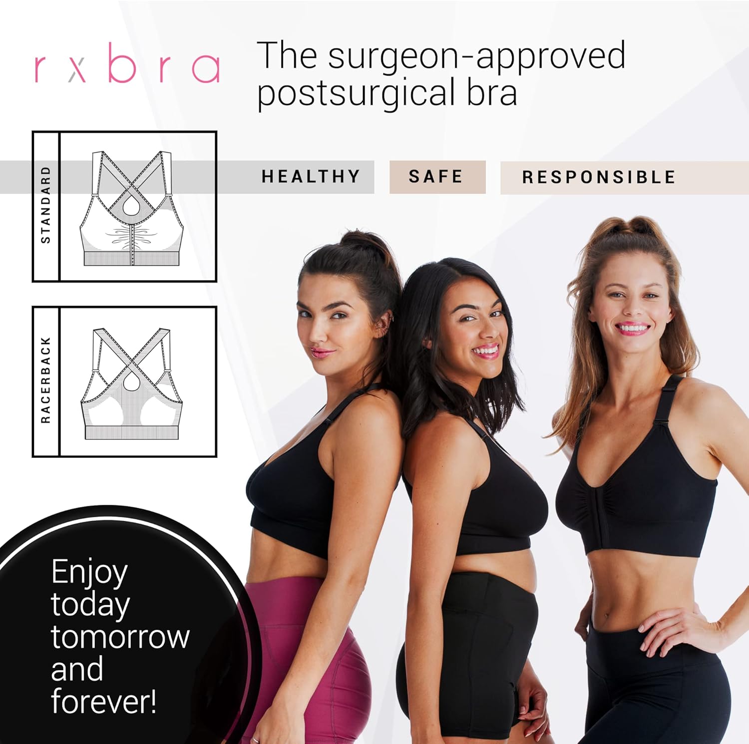 Post Surgical Bra with Front Closure and Adjustable Straps - Support for Women After Breast Augmentation and Mastectomy