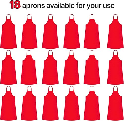 Miniatura 2 de Syhood Paquete de 18 delantales con bolsillo unisex comercial, delantal de cocina, a granel, chef, parrilla, delantal de cocinero para mujeres,