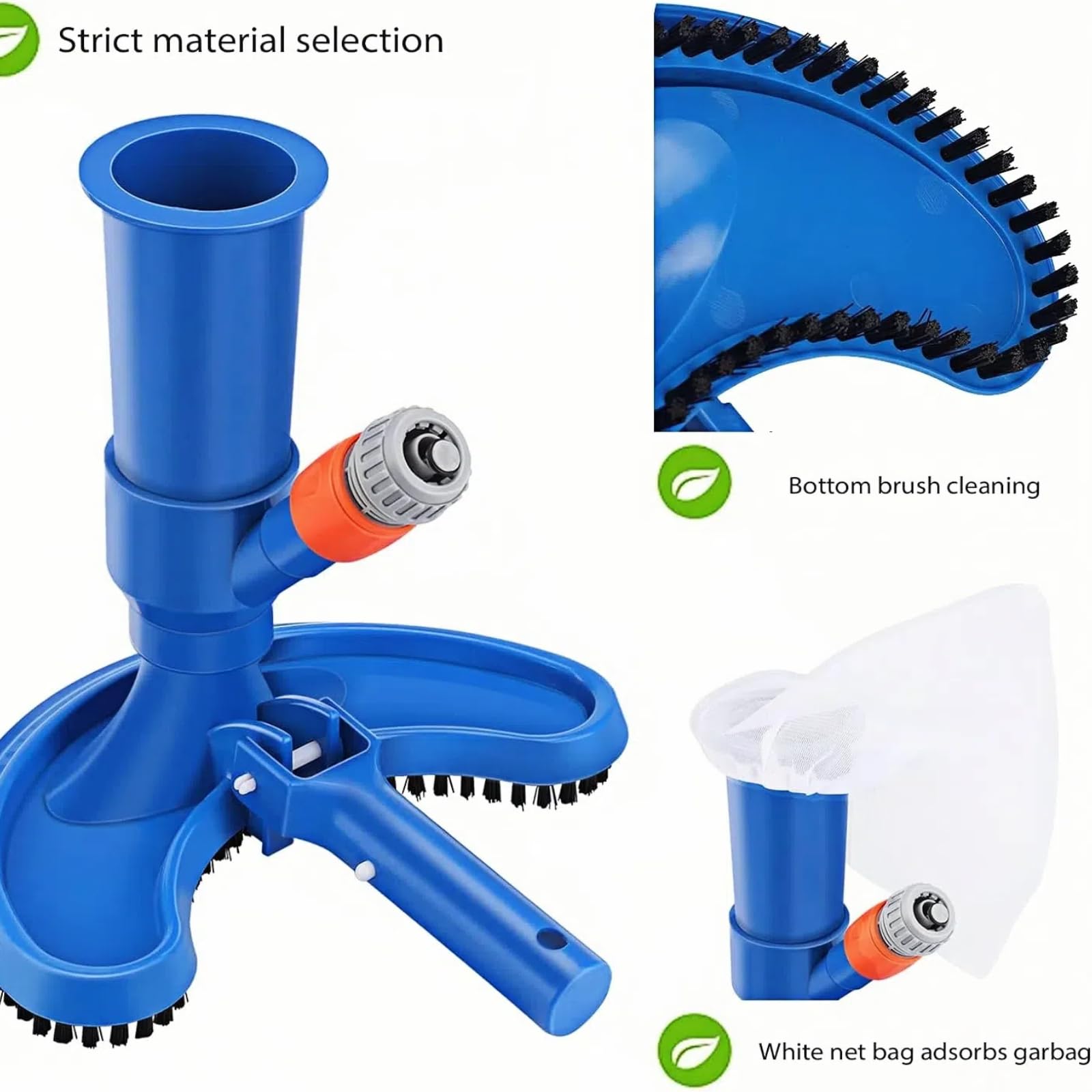 Aspirateur de piscine - Aspirateur manuel portable avec sac à cordon pour le nettoyage de piscine, bassin et jacuzzi