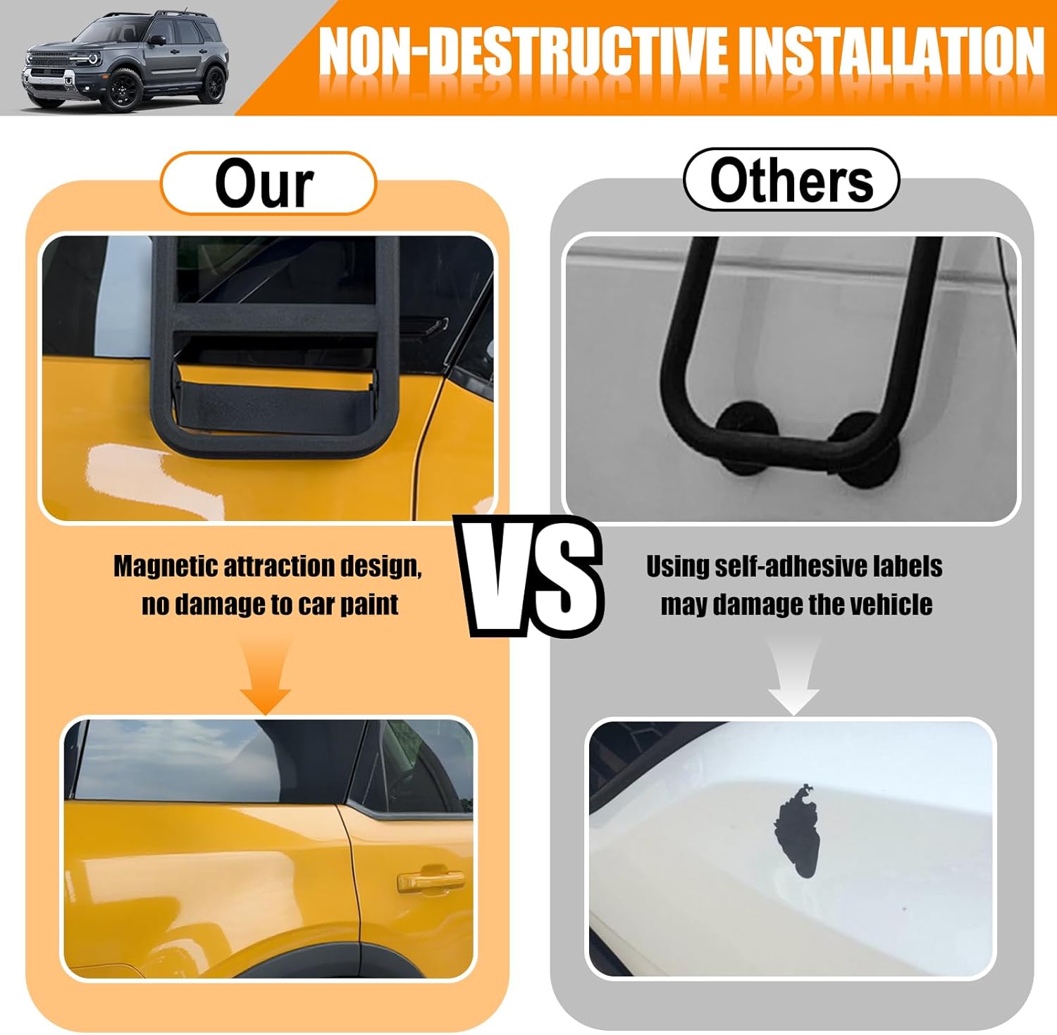 Side Window Ladder Compatible with 2021-2025 Ford Bronco Sport Passenger Side Window Roof Climbing Step Luggage Rack Ladder for 2024 Bronco Sport Exterior Accessories(Black)