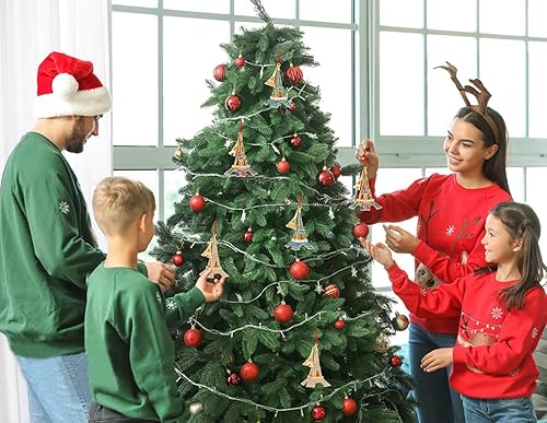 Miniatura 4 de PETCEE Adornos de Navidad de la Torre Eiffel 2023, adornos de metal de la Torre Eiffel de París para árbol de Navidad, decoración romántica de la