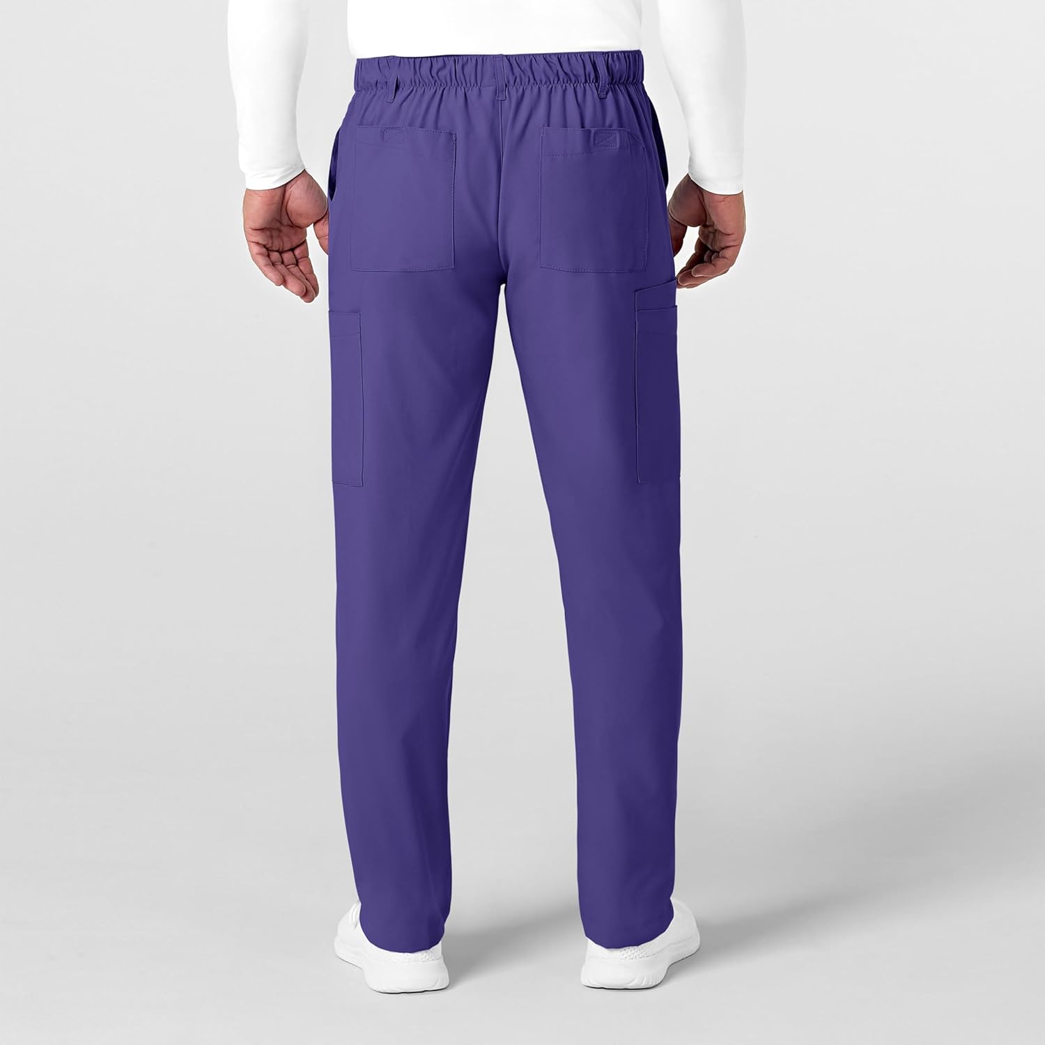 Wink W123 Men's Flat Front Cargo Scrub Pant, Grape, 4XL