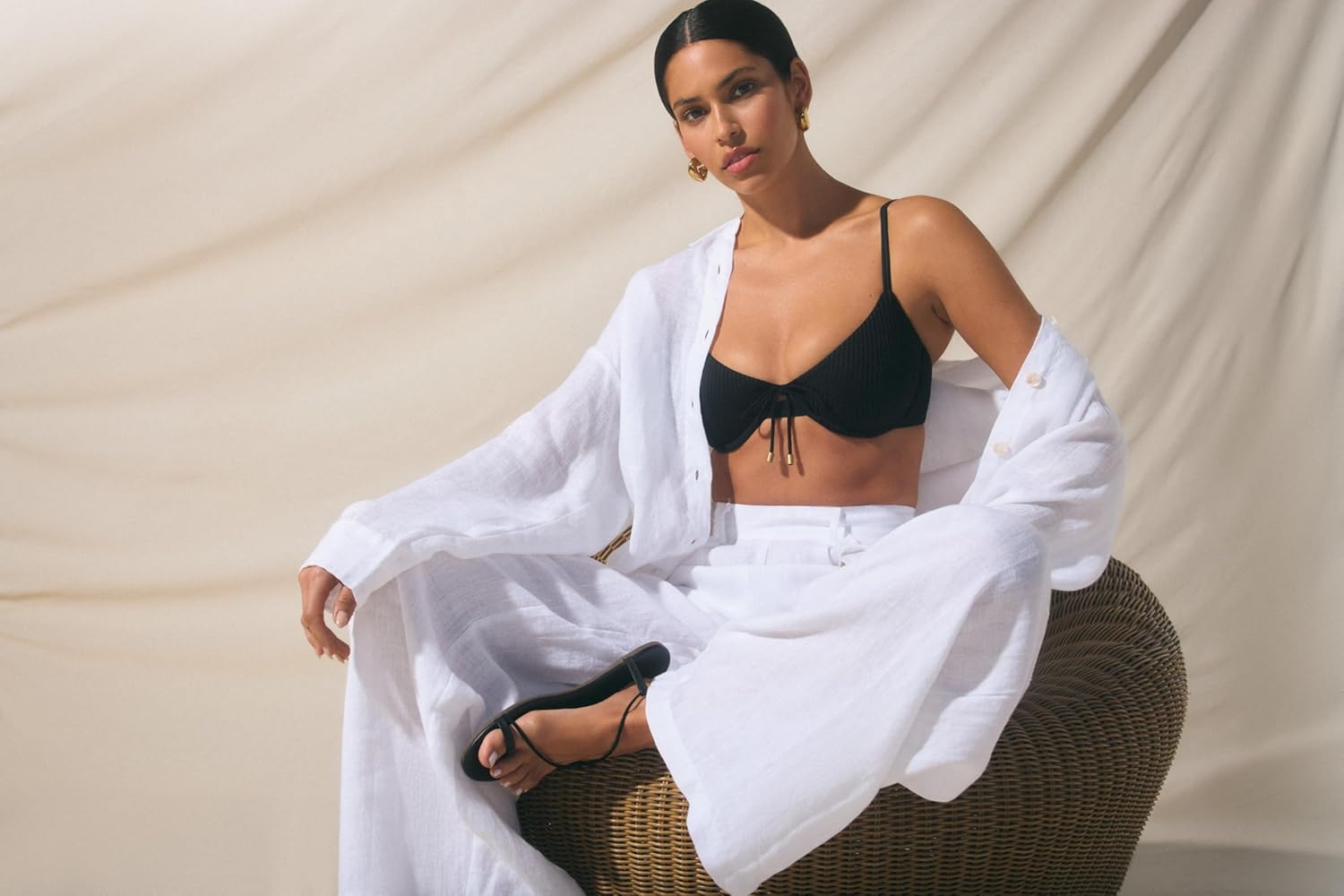 Vitamin A Women's Swimwear Swimwear Playa Linen Boyfriend Shirt Swimsuit Cover Up - Image 7