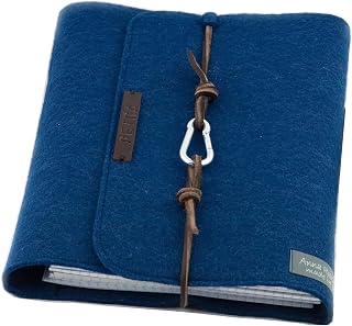 Ring Binder Blue Notebook Ring Binder Personalised A5 Felt Name Calendar Cover Leat…