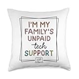 I'm My Family's Unpaid Tech Support Cute Retro Engineer Throw Pillow