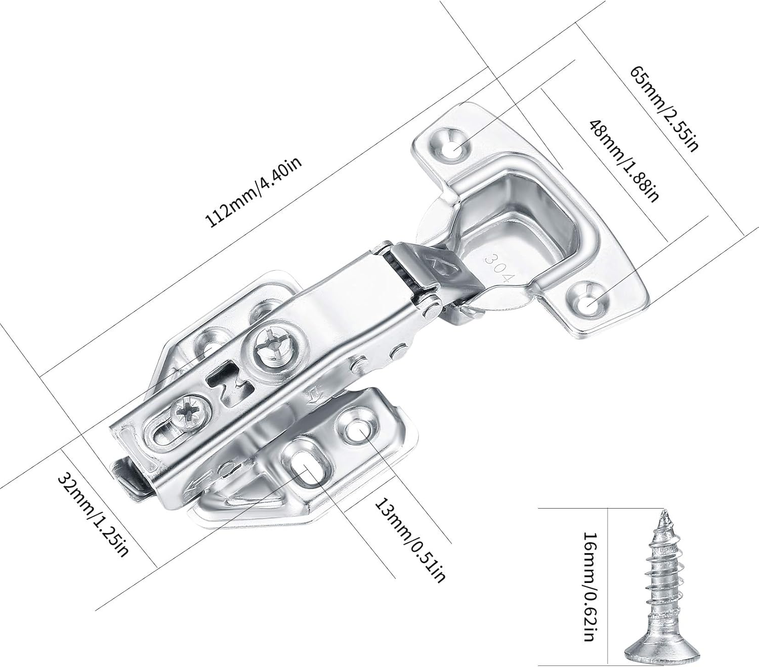 Anstore 165 Degree Kitchen Cabinet Hinges, Soft Close Cupboard, Folding - View #11