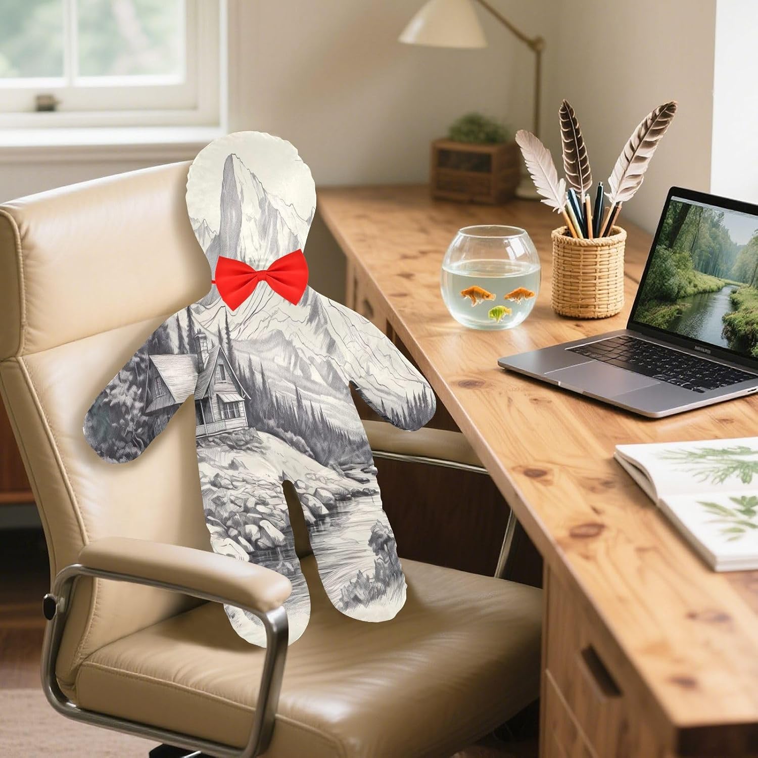 Mountainous Vistas Human-Shaped Pillow Soft Body Pillows Washable Velvet Pillows for Anxiety Relief Sleeping Cuddling & Support