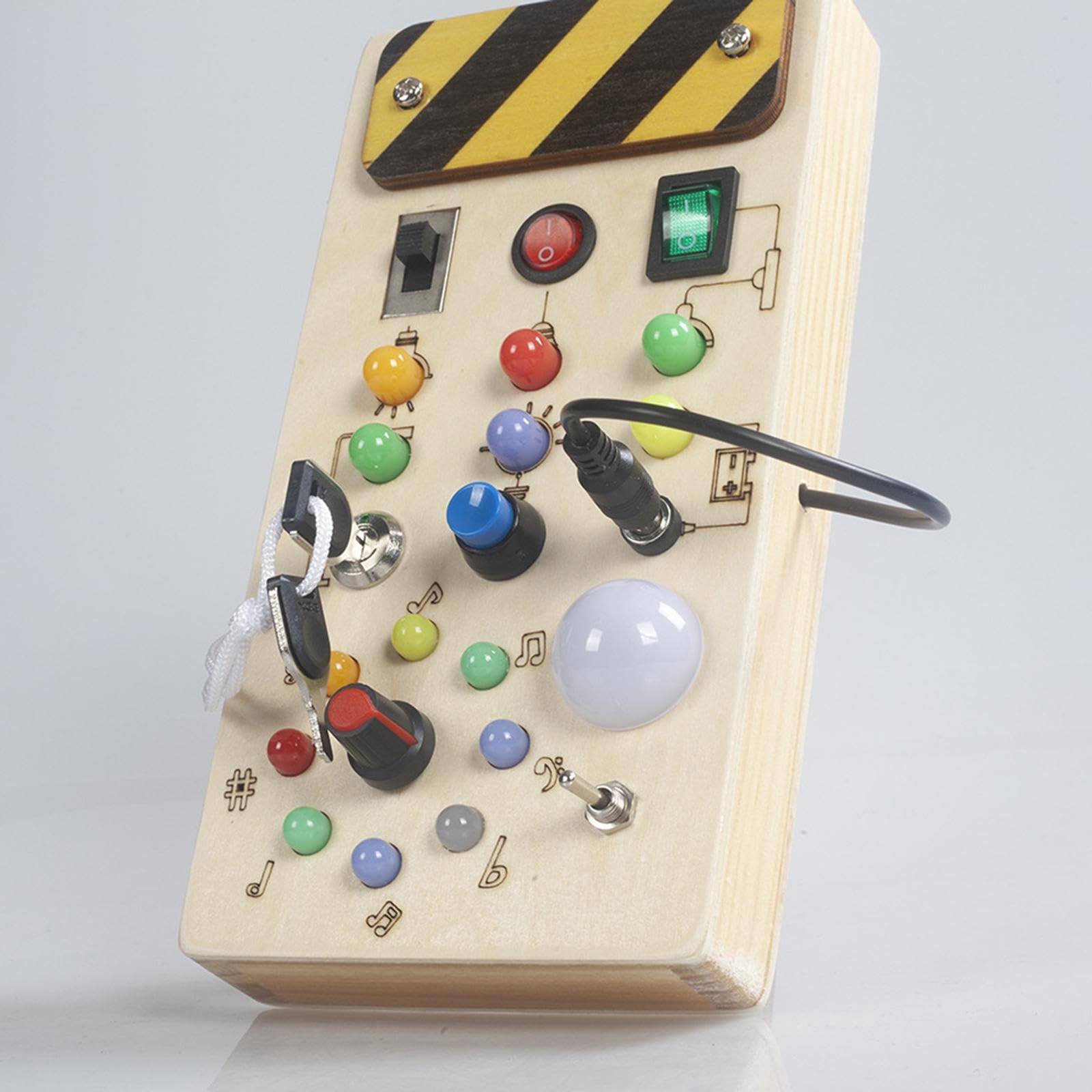 Sharplace Tablero de Actividades con Interruptor de Luz, Juguete Educativo para El Desarrollo de La Motricidad Fina, Juego de Cognición con Panel de