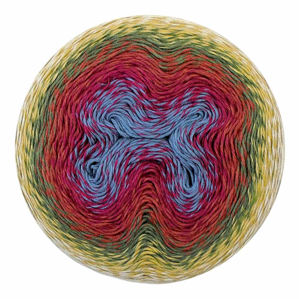 Whirl Gradient Yarn, 1 Cake (1094 yd / 1000 m) – 782 Rhubarb Bumble, Cotton‑Acrylic Blend for Shawls, Scarves, Garments